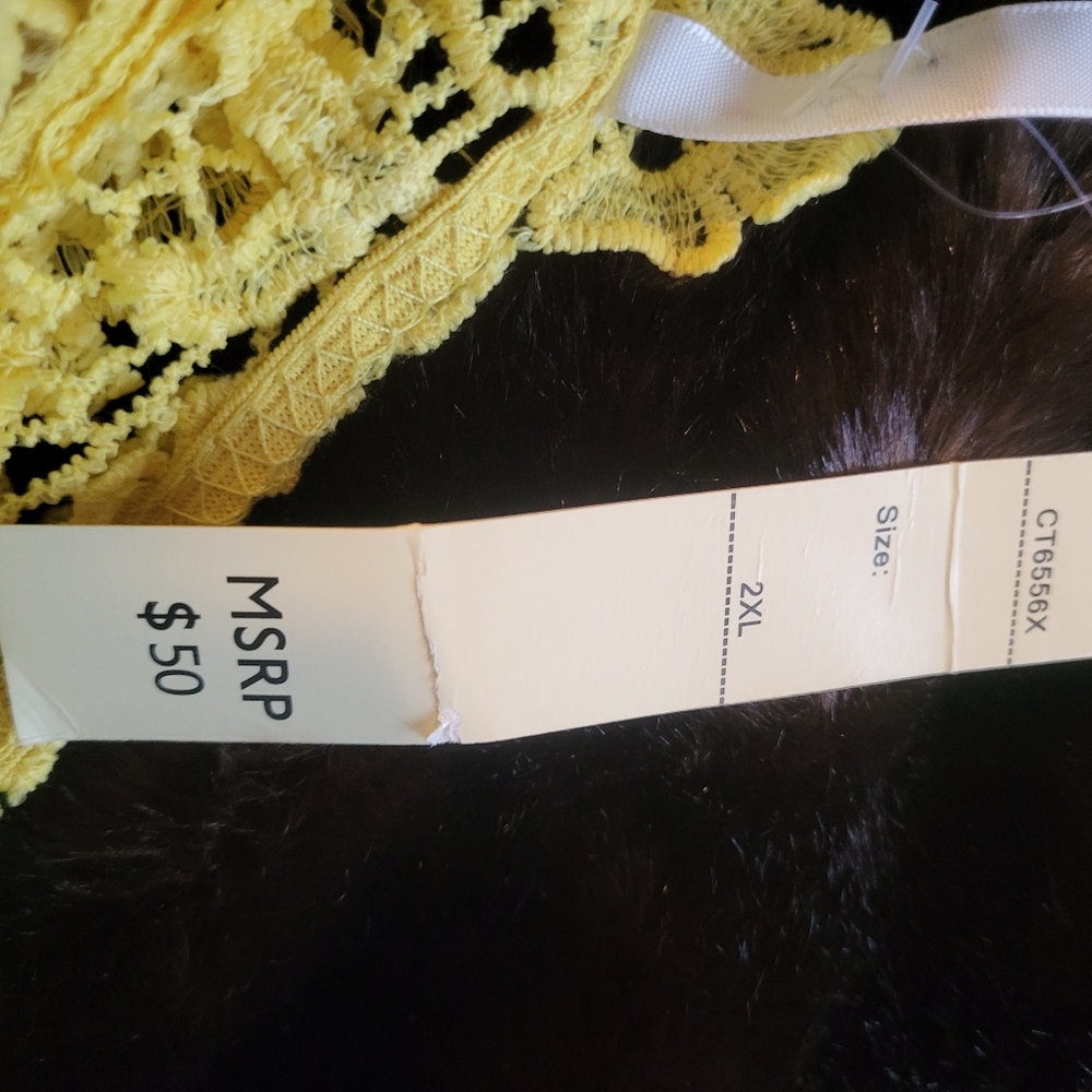 Yellow Lace Off-Shoulder Top Size 2xl NWT - Picture 4 of 13